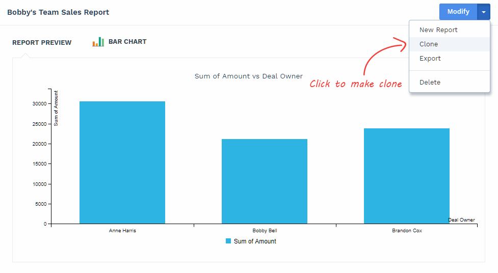 Sales Reporting - clone report